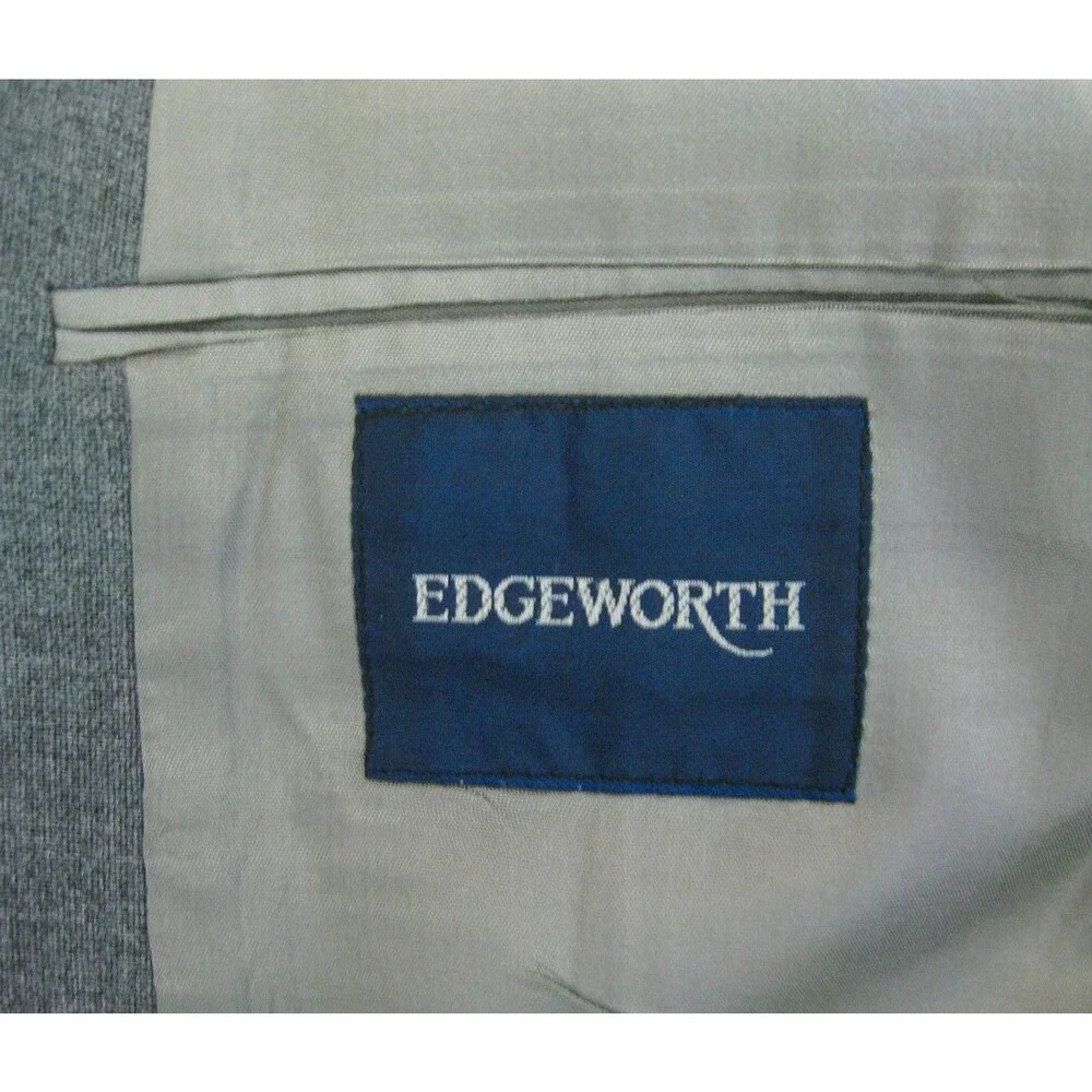 Edgeworth Gray Blazer Mens Size 42L 2 Button Sport Coat Suit Jacket Made in USA